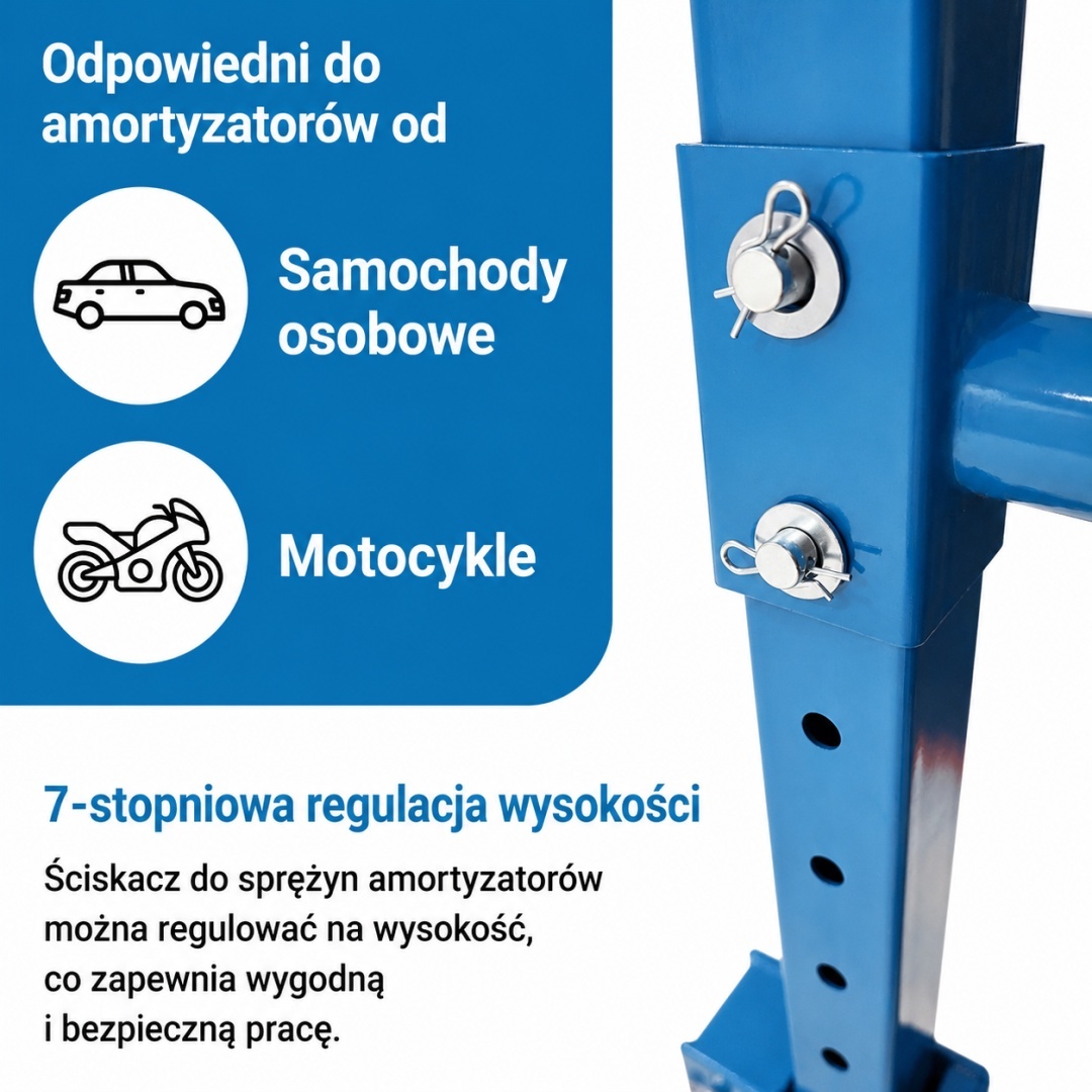 Hydraulický stahovák pružin 2,5T nožní pedál regulace 70–200 mm M19546